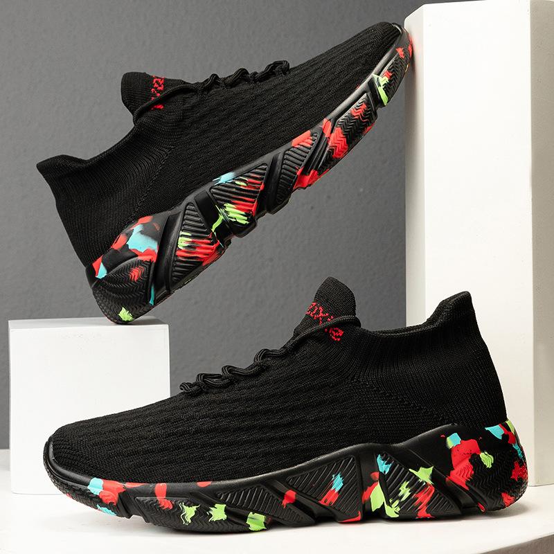 Men's Sneakers Shoes for Women Tennis Trend Socks Walking Shoes Large Size 35-47 Breathable Casual Running Summer Green Loafer