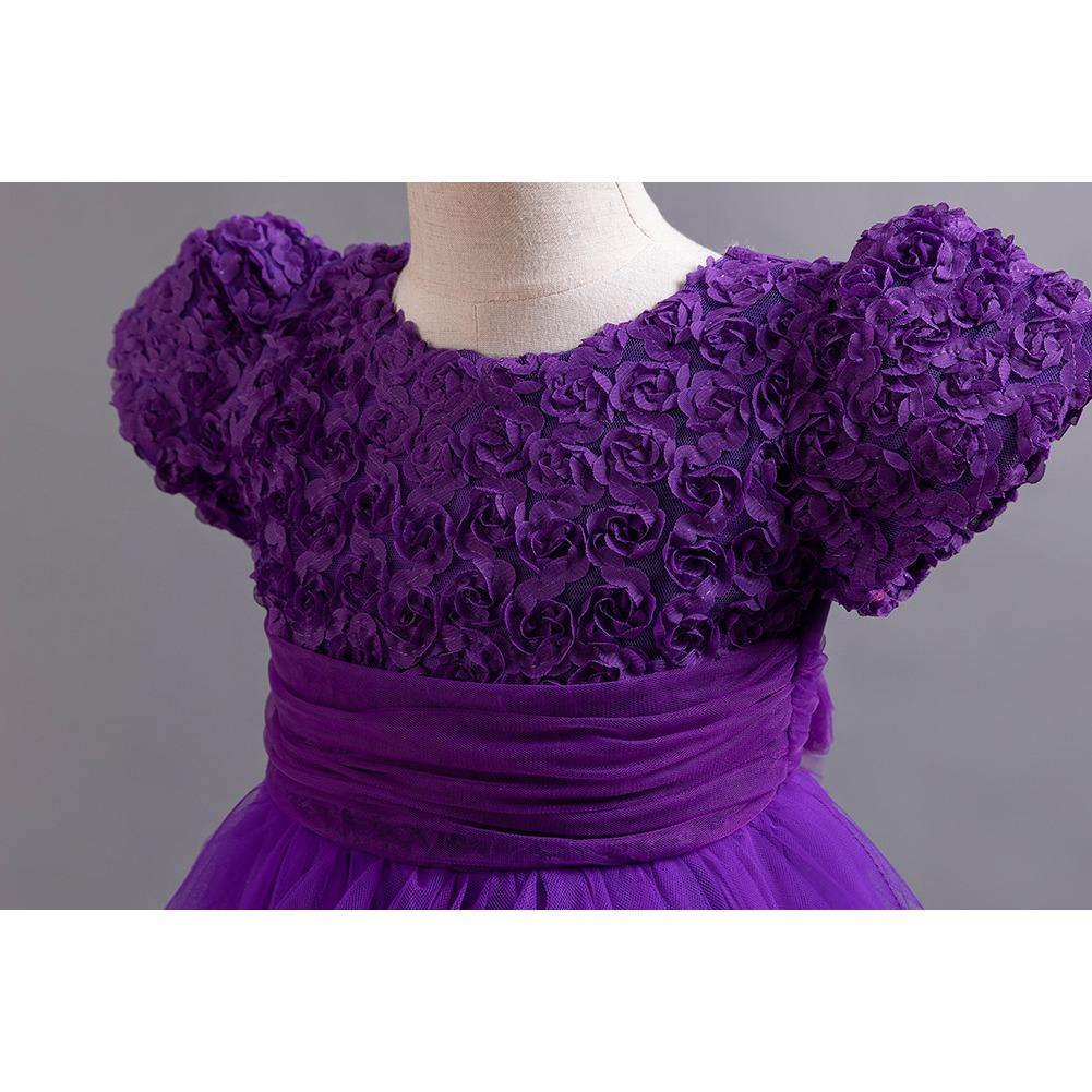 Children's Princess Dress Rose Flower Girl Wedding Dress Trailing Dress June 1 Children's Performance Dress  Little Girl's Favourite Dress Dresses