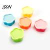 Cute Macaron Colored Boxes 5Pcs Mini Storage Box with Lids, Stackable Plastic Containers, Reusable Containers Heart/Square/Flower Shape Food Organizer