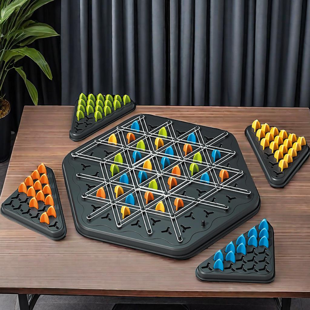 New Chain Triangle Chess Game Triggle Rubber Band Game Educational Interactive Game Battle Set For Family Party Gift