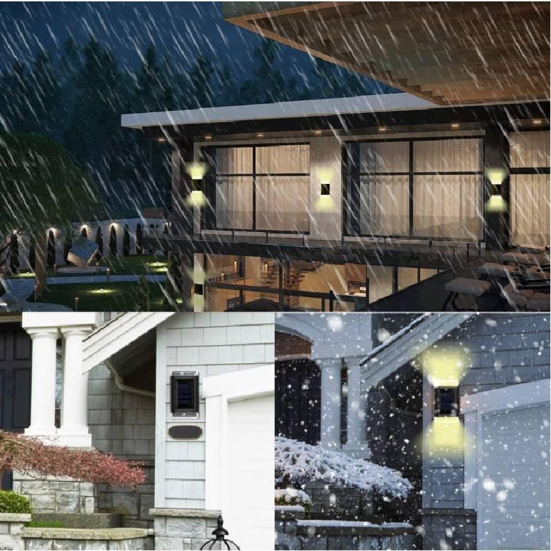 Innovative Solar Powered Dual Head Led Wall Light For Outdoor Garden And Patio Use
