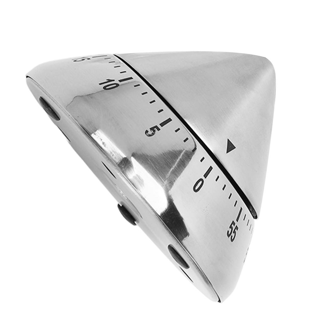Pointed Mechanical Timer Clear Scale Stainless Steel Cooking Mechanical Reminder for Kitchen Sauna