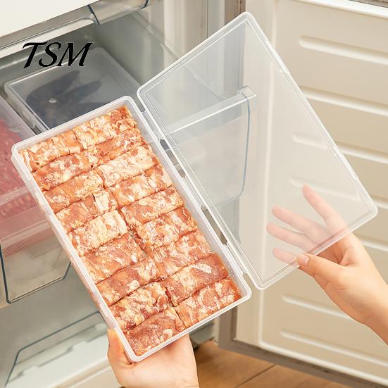 Gefrierschrank-Organizerbox Kühlschrank-Aufbewahrung mit Deckel Lebensmittelecht Transparent Gefrierbehälter für Fleisch Große Kapazität Multifunktional Gemüse Obst
