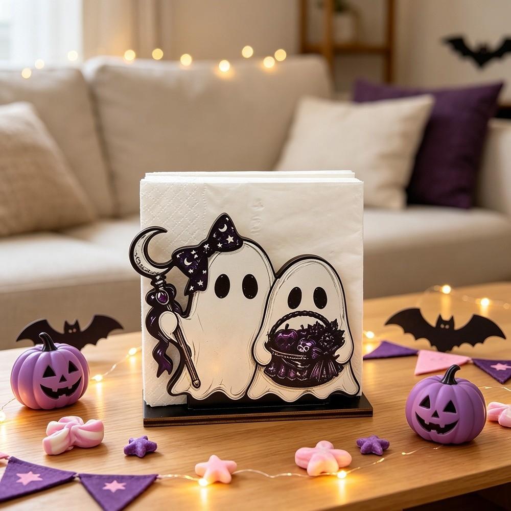 Cute Ghost Style Wooden Toilet Paper Holder Freestanding Toilet Roll Stand  Home Bathroom Use