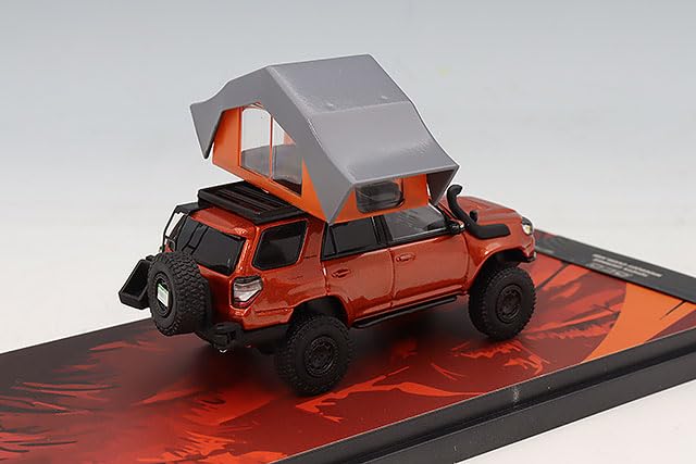 FREESTYLE Gaincorp Products Scale Toyota 4Runner Widebody Overland DiecastTalk Custom Inferno Orange Finished Model 1/64 (clean) DTG0018-OR