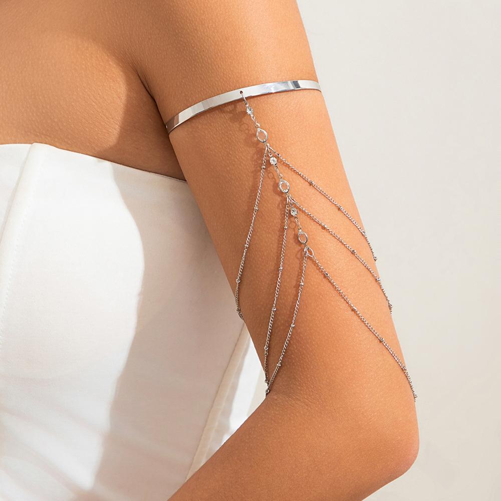 Trendy Arm Jewelry Fashion Sexy Multi-layered Rhinestone Chain Tassel Upper Arm Bracelet Armlet Armband Women Accessories