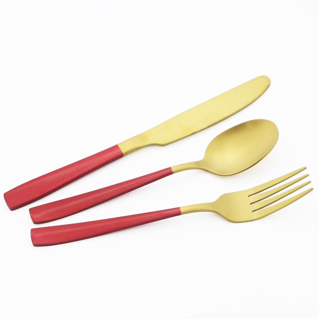 6 People Stainless Steel Cutlery Set White Gold Dinnerware Knives Fork Coffee Spoon Dinner Silverware Home Kitchen Tableware Set