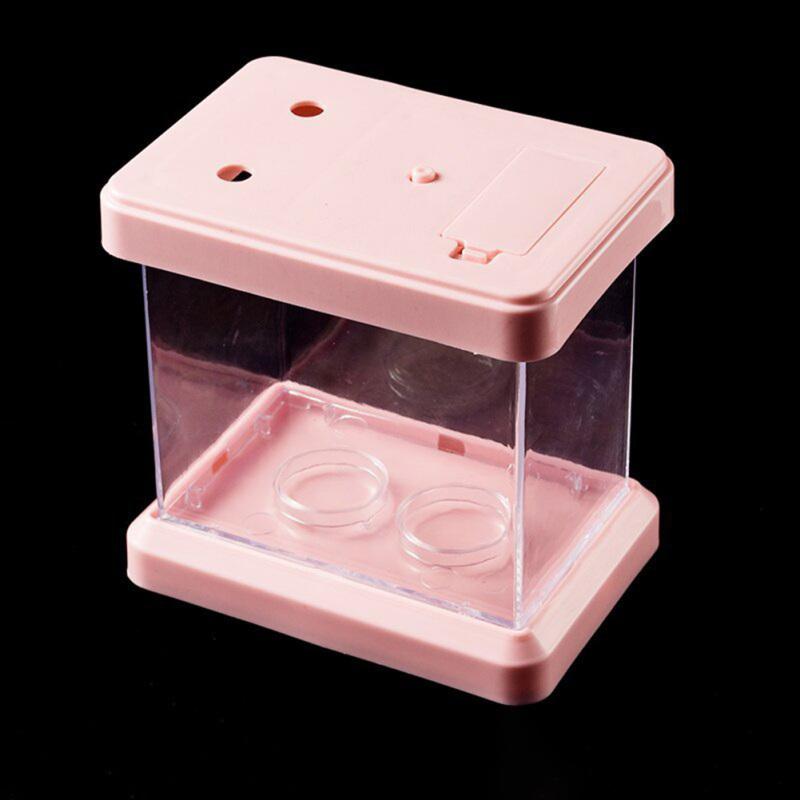 Nowy! Mini kolorowe akwarium zmieniające kolor Odpinany pulpit do oglądania krajobrazu dla żółwi rybnych