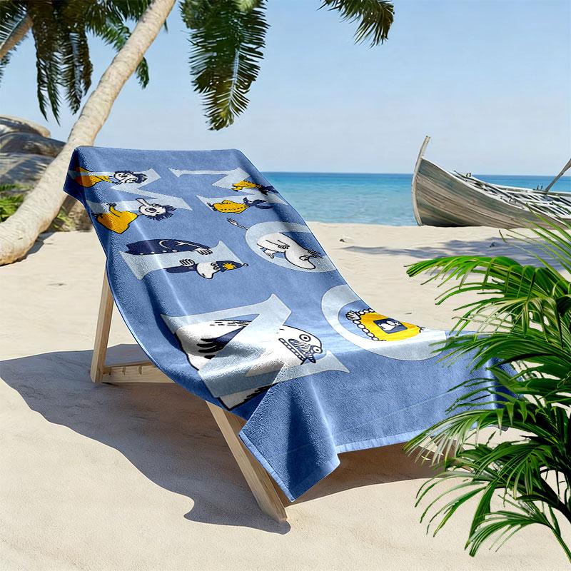 Moomin Art Print Beach Towel, Large Soft Quick Dry Towel for Beach Camping Swimming