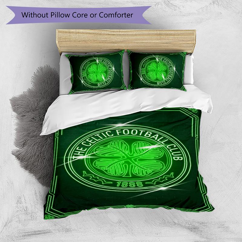 Celtic FC Printed 3PCS Bedding Set Breathable Duvet Cover with Pillowcases Decorative Bed Linen for Bedroom Home