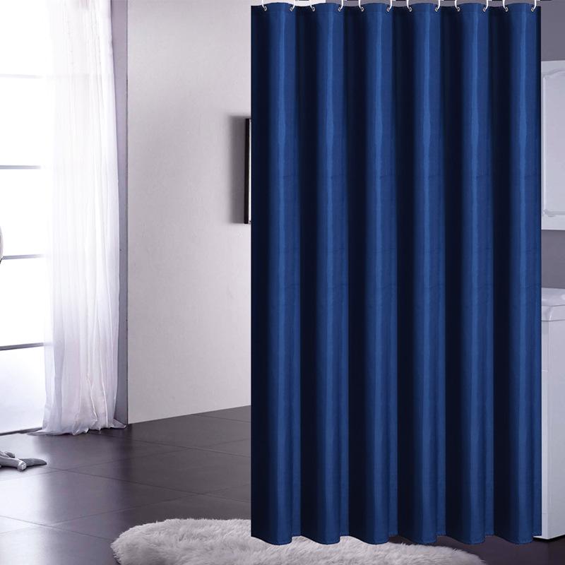 Solid Color Waterproof Polyester Shower Curtain for Hotels