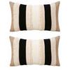 2Pcs Farmhouses Throw Pillow Cover Set, Patchwork Polyester Rectangular Shape With Fringe, 30 X 50 Cm Lumbar Cushion Covers for Home Decors