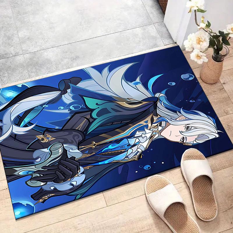 1pc Genshin Impact Neuvillette1 Design Printed Area Rug Carpet for Bedroom Living Room Home Decor Rugs Mat Non Slip Mat Rug for Bedside