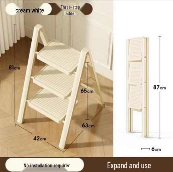 

Телескопическая складная А-образная лестница - Портативная и прочная, от 3 до 5 ступеней для использования в помещении