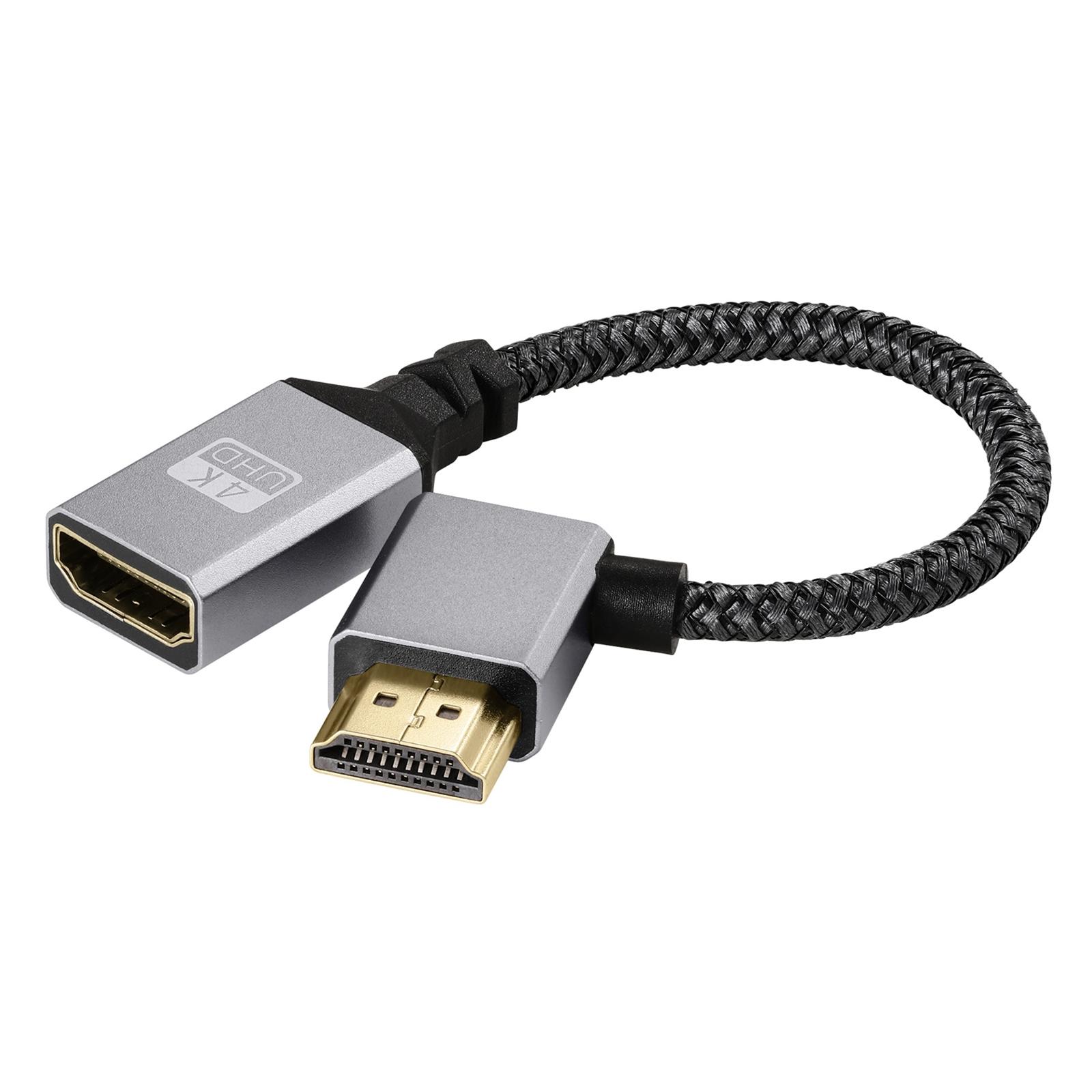 

20cm Right Bend HDMI Male to Female 4K High-Definition Video Extension Cable As Shown A