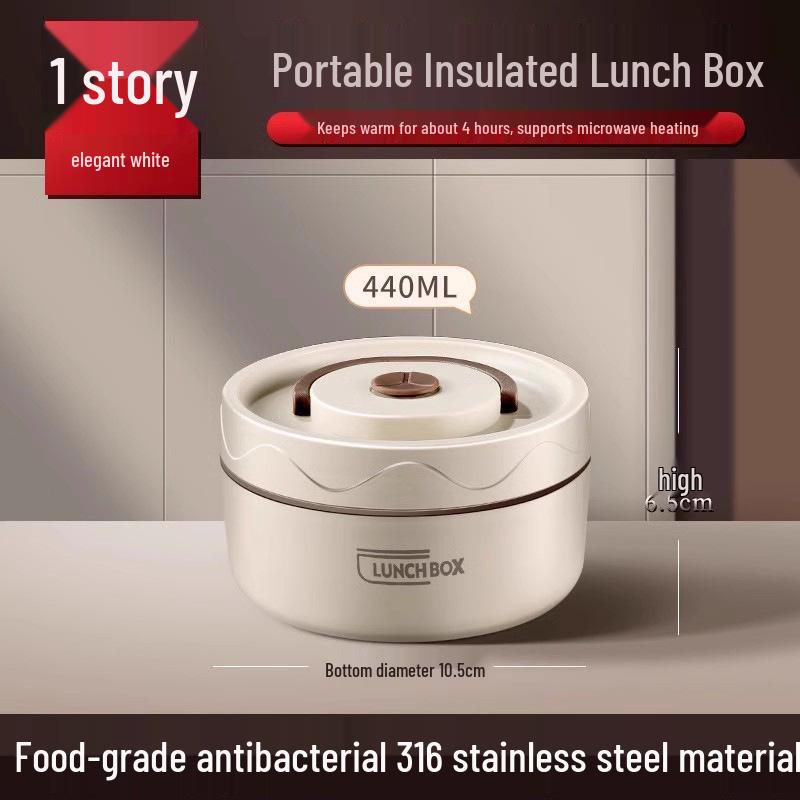 Extra Long Insulated Stainless Steel Bento Lunch Box - Microwaveable & Portable