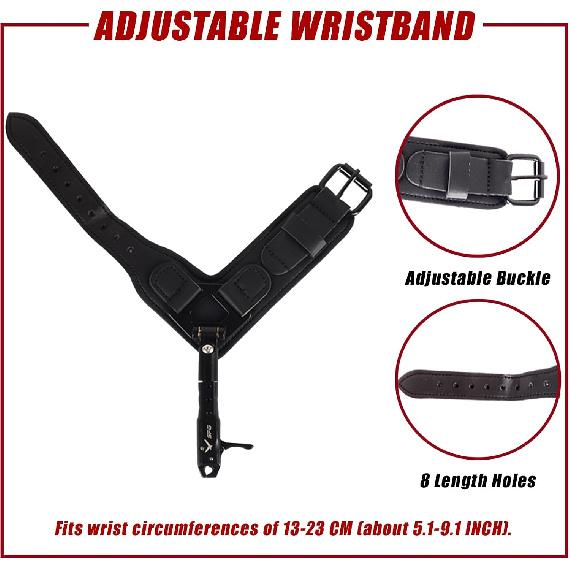 SPG Bow Release for Compound Bow, Comfortable Wrist Strap Archery Release Trigger for Arrow Release, Adjustable Compound Bow Release Aids 360°