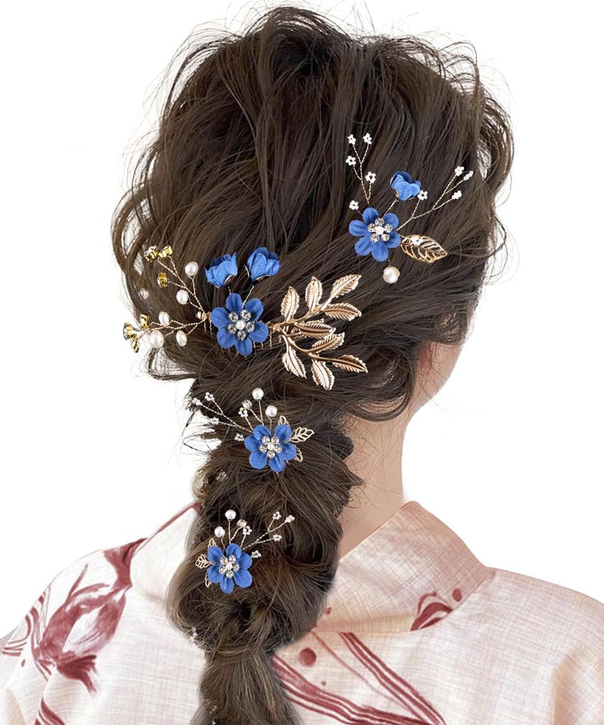 Baramoly Hair Ornament Set with Pearls and Perfect for and Special Perfect for Entrance and Other Formal Elegant and Royal Perfect As a 4-Piece