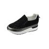 New women's single shoes versatile pointed inner height increase black glossy women's shoes