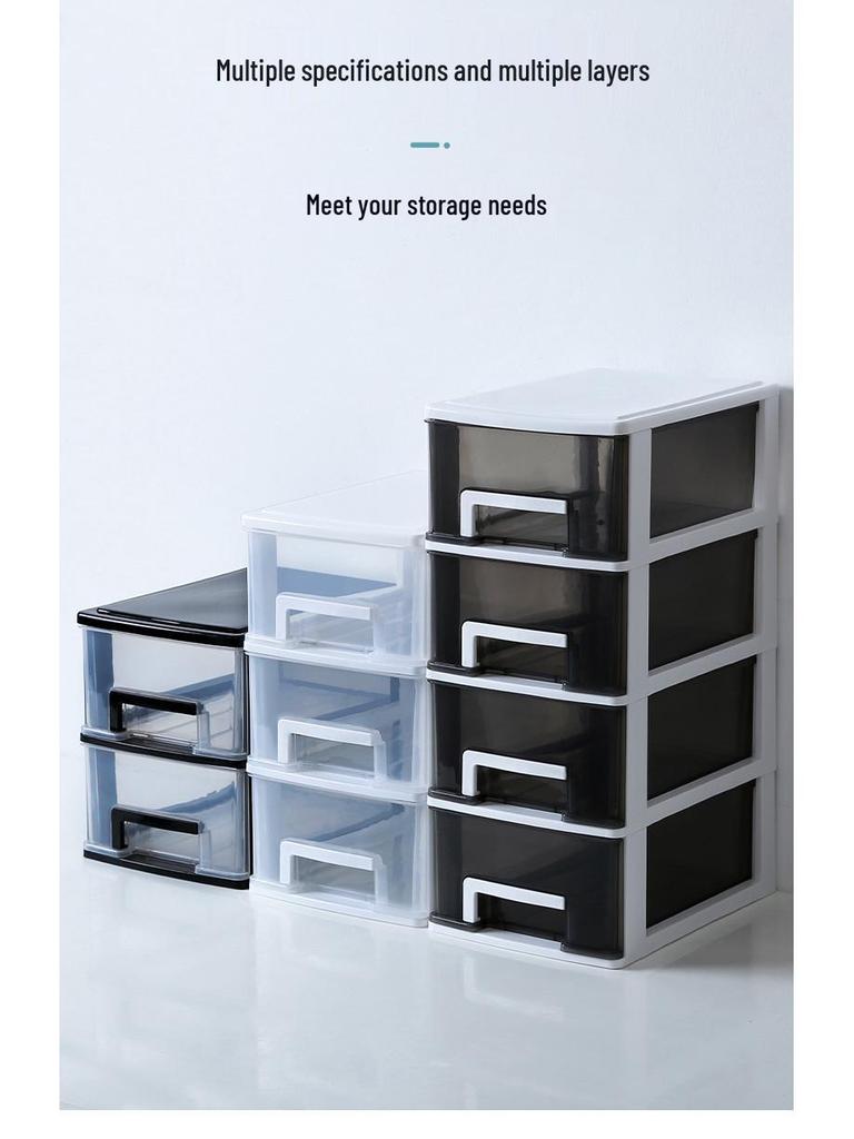 Transparent Multi-layer A4 Desktop Organizer: Simple Plastic Drawer-type Storage for Office Documents