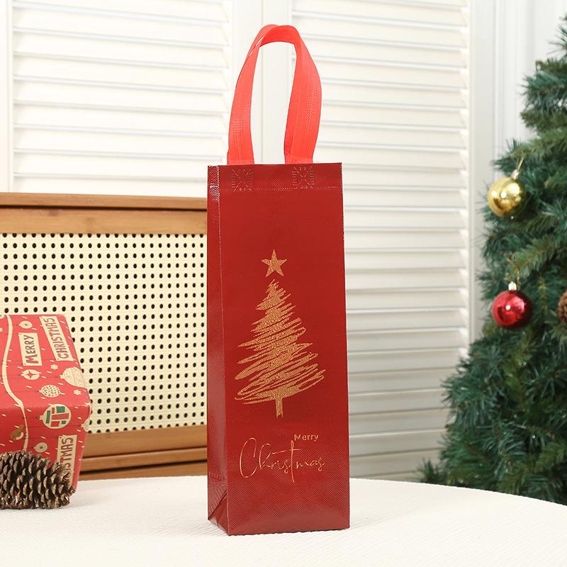 12pcs Non Woven Fabric Material Christmas Handbag Birthday Party Champagne Bag Colorful Red Wine Packaging Bags General Alcoholic Beverages