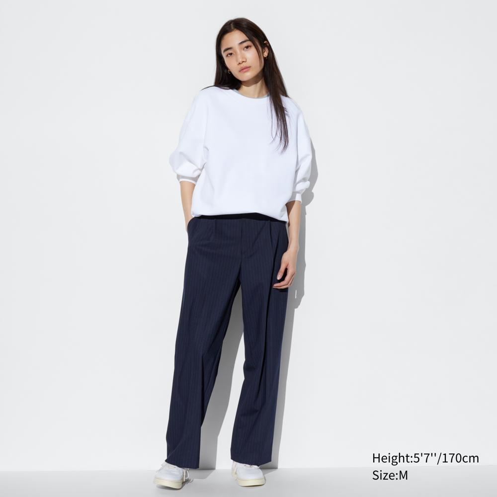 

Широкие брюки UNIQLO с защипами (полоса)
