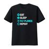 Pilot T Shirt Eat Sleep Fly Planes Repeat Trendy Airplane For Vintage Soft Versatile Designer Clothes Unisex Stretched