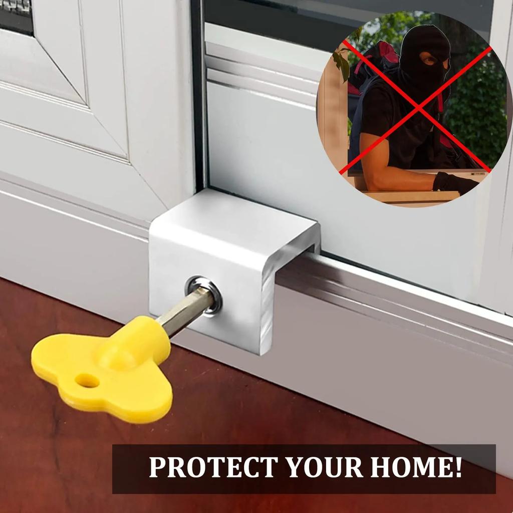 2PCS Window Lock Buckle Fixed Aluminum Alloy Screen Sliding Window Child Protection Safety Household Anti-Theft Limit Device
