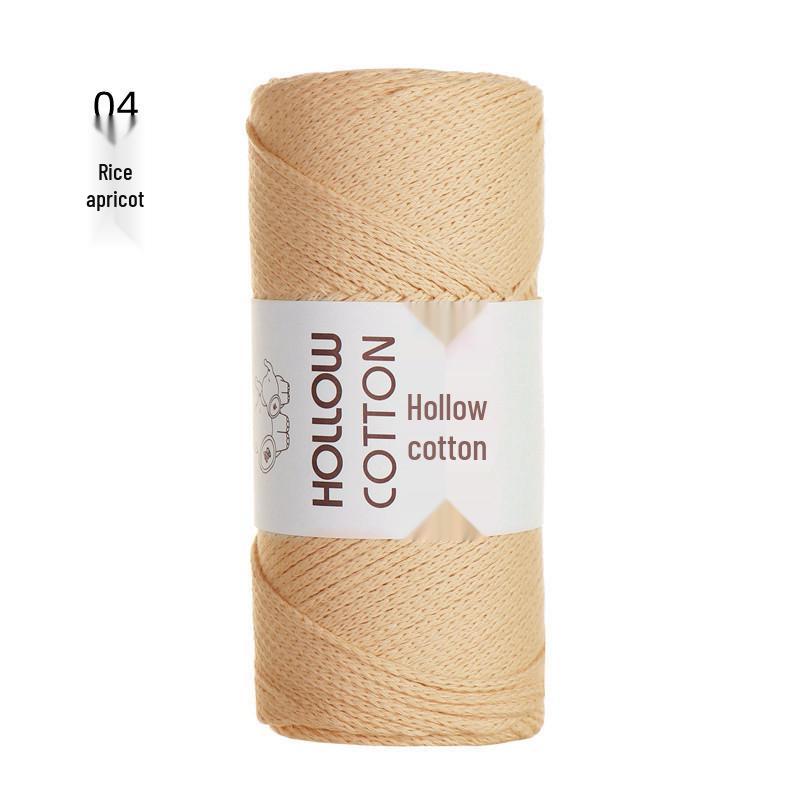 2mm Hollow Pure Cotton Scarf & Bag Yarn for DIY Crochet and Handwoven Projects
