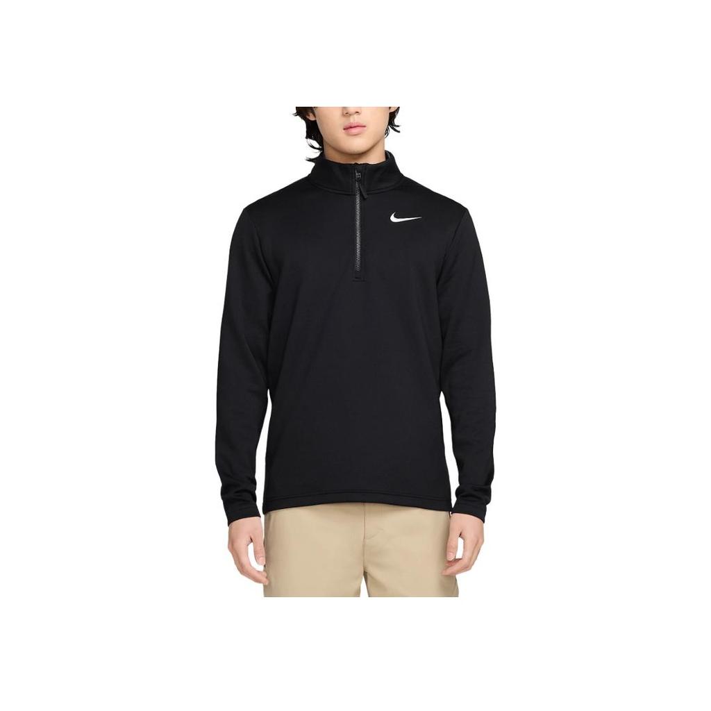 Nike Victory Dri-Fit Therma Flex Logo Pullover Comfortable Fashion Long Sleeve T-Shirt Men Tops Black White FZ7463-010