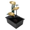 USB Tabletop Fountain Quiet Circulating Water Decorative Iron Desk Waterfall Fountain with LED Light for Living Room
