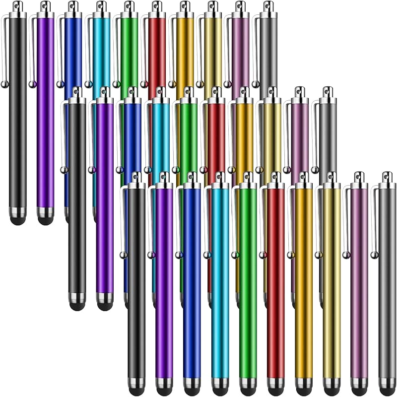 Stylus Pen [10 Pack] Universal Capacitive Touch Screen Pens for Tablets, iPad mini, iPad Pro, iPad Air, Smartphones, Samsung Galaxy - Multiple Colors
