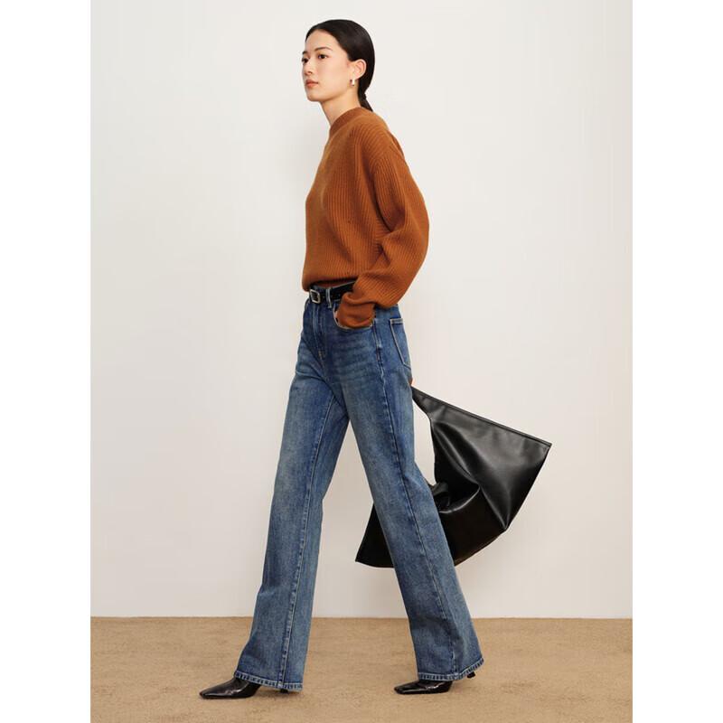 

JZ ANNAKIKI Women s Casual Semi-High Neck Loose Soft Wool Sweater XL