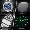 OLEVS Men's Quartz Watch - Multi-Function, Stainless Steel, Water-Resistant, Luminous, Date Display, Analog (Blue)