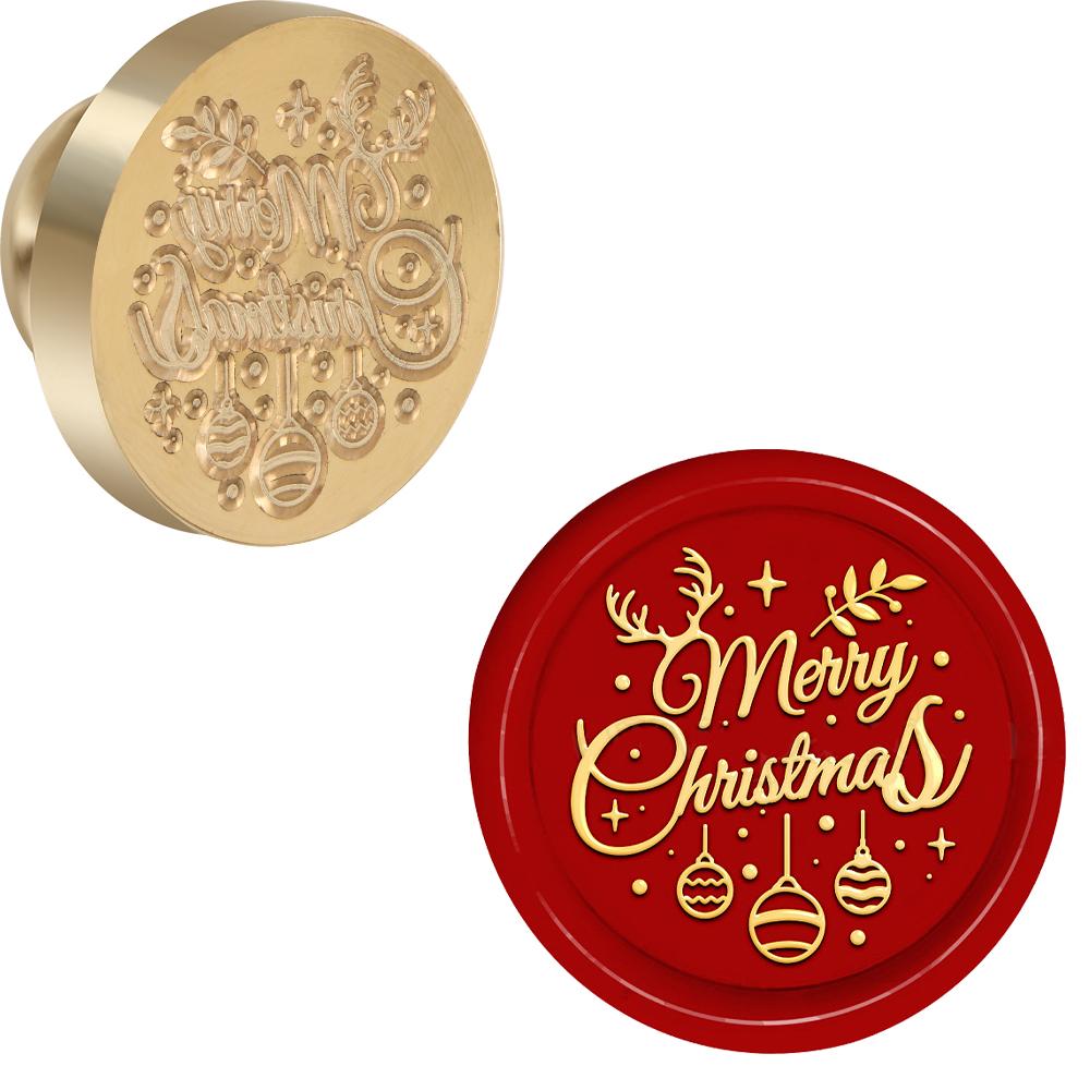 Merry Christmas Words Sealing Wax Stamp Bell Snowflake Wax Seal Stamp Head Christmas Eve for Christmas Invitations Envelope