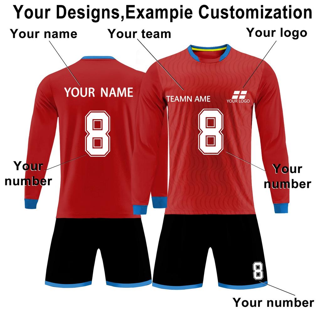 Personalised Shirts Kit Mens Girls With Name Number Custom Football Jerseys For Boys Training Suit