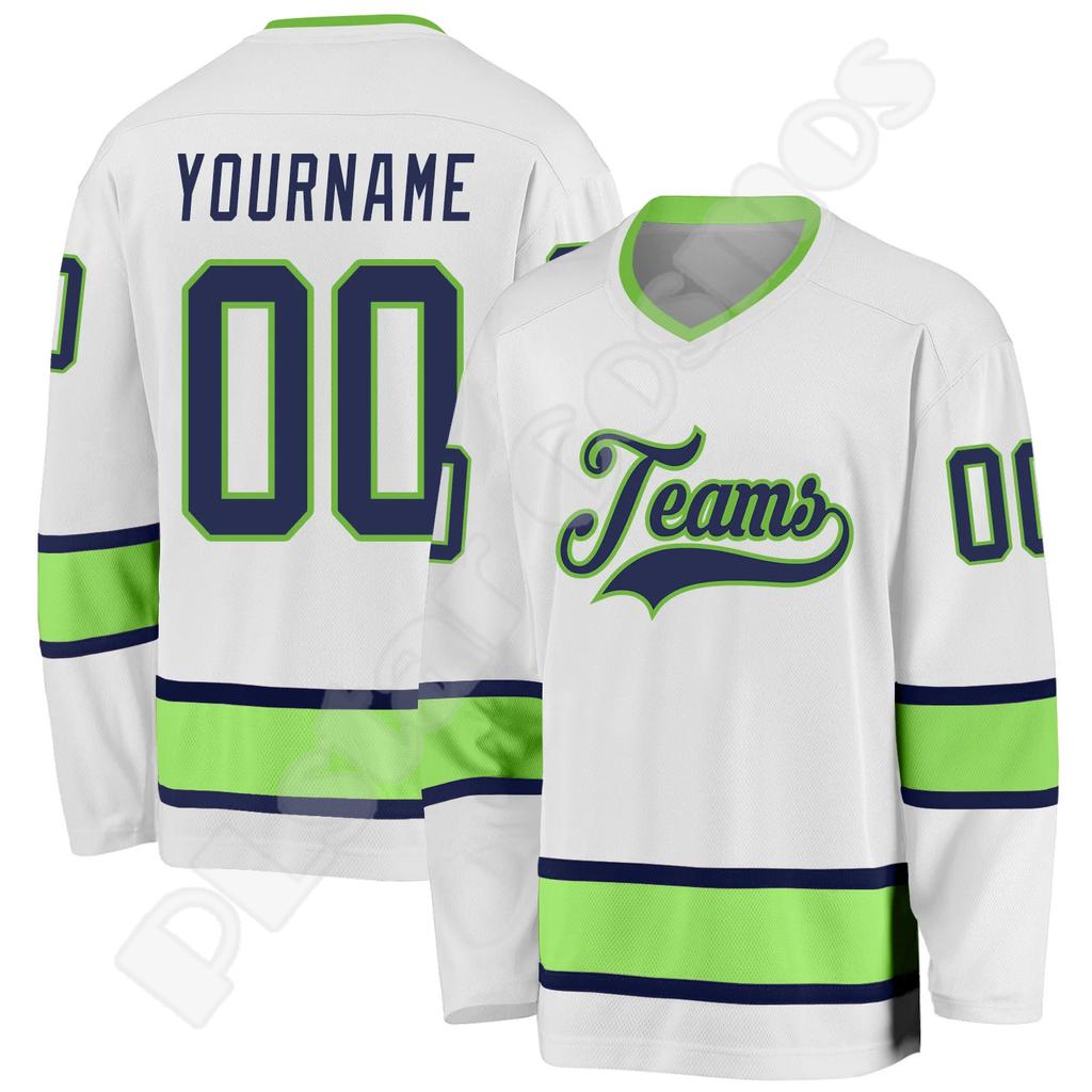 Hockey Jersey Custom Name Team Logo Number Colorful Pullover Vintage Retro Long Sleeves 3DPrint Harajuku Casual Sweatshirts X10