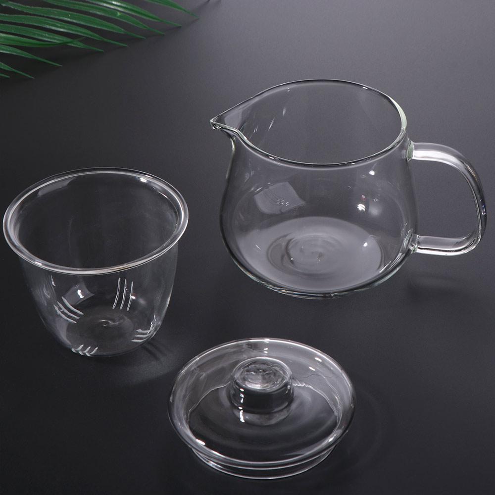 High Boron Silicon Tea Cup Set Heat Resistant Flower Teapot Pot Set Glass Tea Pot Tea Infusion