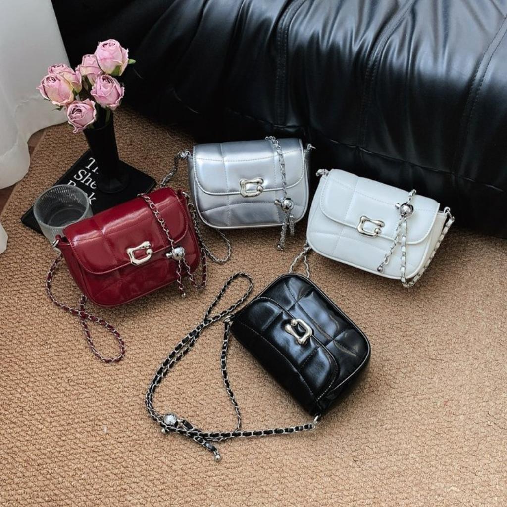 Xeie Thuk Crossbody Bag Women PU Chain Strap Flap Lock Daily