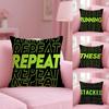 Fun Reduplication Words Cushion Cover Soft Short Plush Double-Sided Printing Home Decor Machine Washable Pillow Case Gift