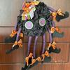 Halloween Spider Door Hanging Decoration with Bowknots Soft Cloth Cartoon Multi-legs Spider Wall Decor Wreath Party Supplies