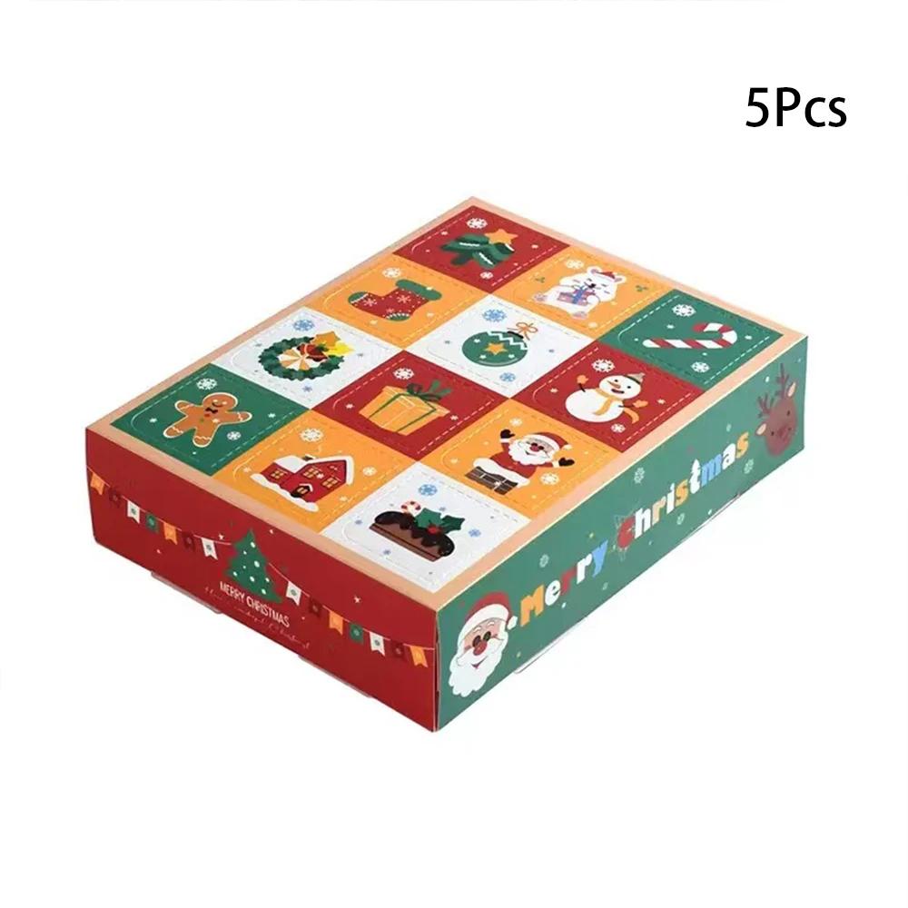 Runtow 5Pcs Christmas Surprise Hole Box 12Grid Christmas Advent Calendar Box Home Christmas Party Gift Box 2025 Christmas Gift