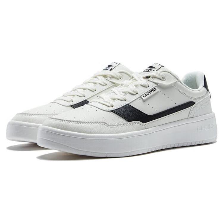 Li Ning Qingyi Non Slip Lightweight Low Top Skateboard Shoes Men's White Black AGCT401-2