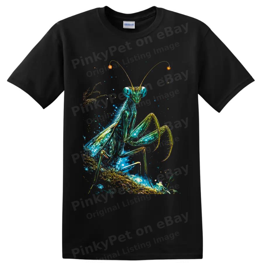 Praying Mantis T Shirt Cosmic Galaxy Insect Art Nature Lover Graphic Tee Gift