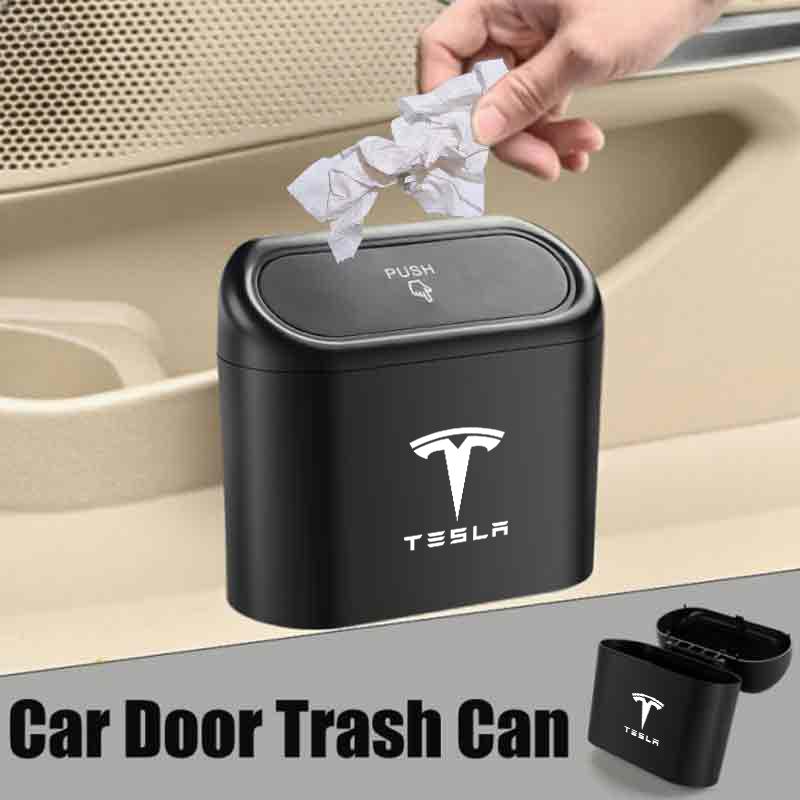 Car Valve Door Trash Can Waterproof Garbage Storage Bucket For Tesla Model 3 Model S Model X Model Y Roadster Bonina Coil