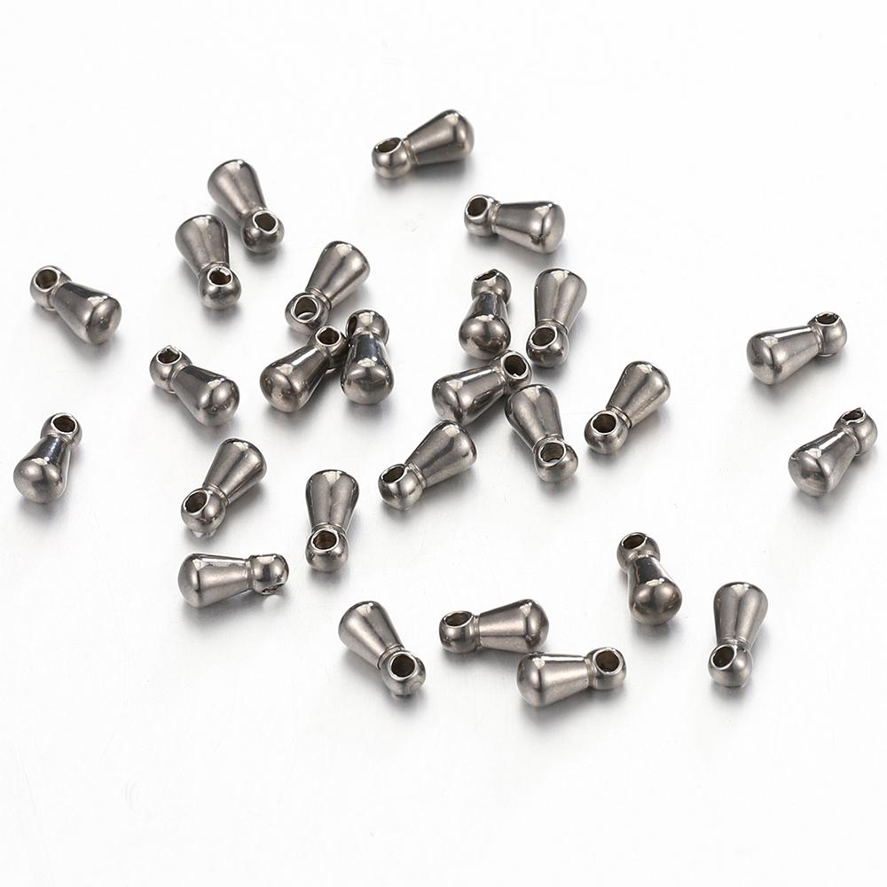 30pcs Stainless Steel Water Drop End Charms Pendants Connector Chain Extension Tail Charm for Jewelry Making DIY Wholesale