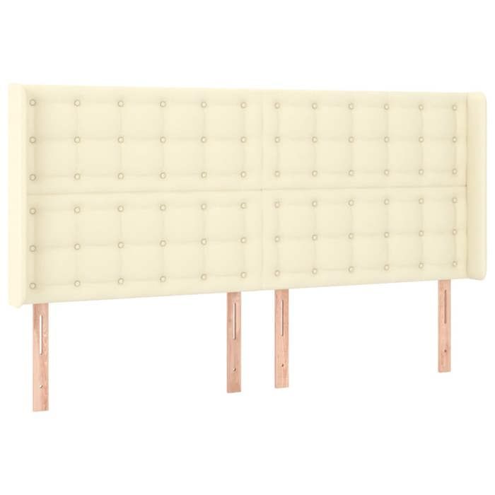 Tête de lit - MAISON EXCLUSIVE - 163x16x118/128 cm - Similicuir crème - LED découpable - Hauteur réglable
