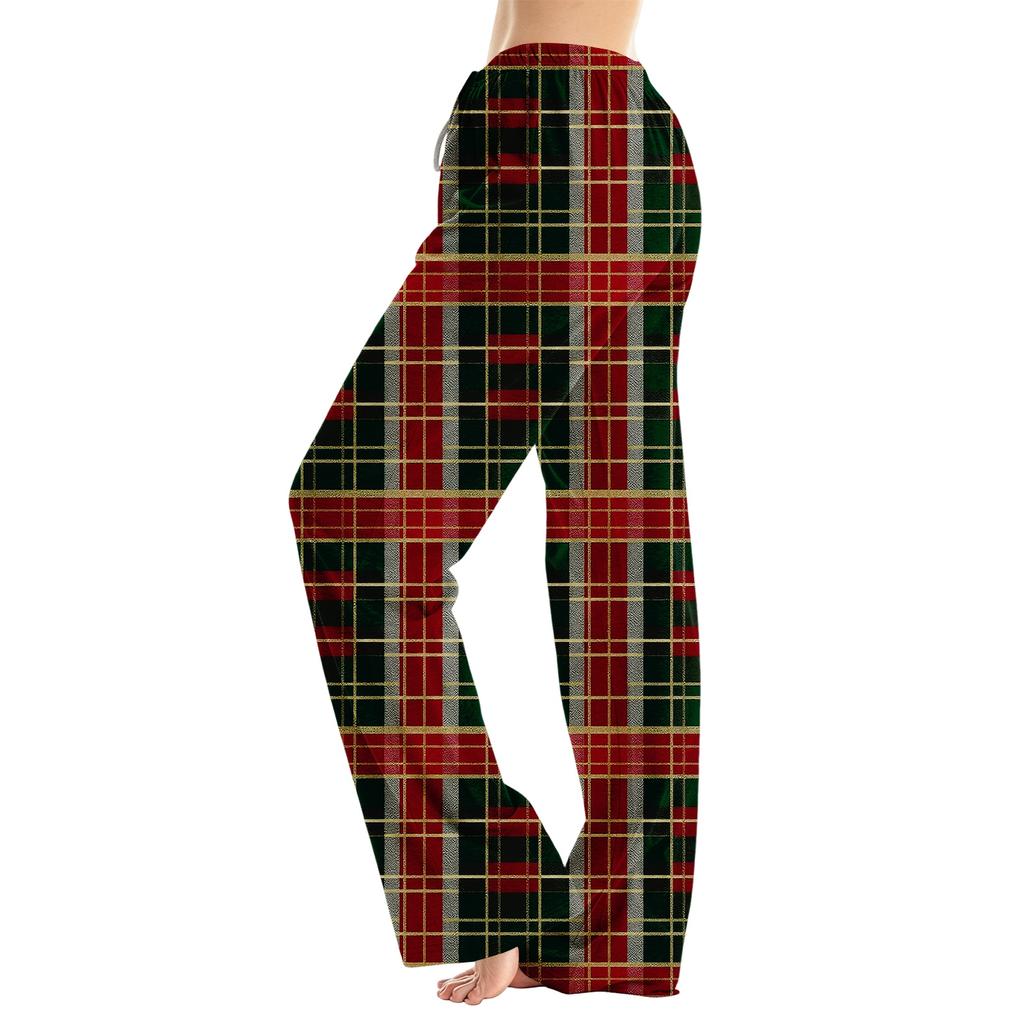 Women's Christmas Print Loose Fit Pajama Pants for Sleep and Home Relaxation