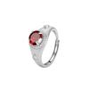 Natural colored treasure ring s925 silver brushed craft inlaid with olivine crystal stone light luxury niche gift for girlfriend