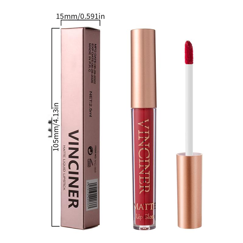 12 Farben Matte Velvet Lip Glaze Langanhaltender, wasserfester, nicht klebriger, wischfester flüssiger Lippenstift Valentinstagsgeschenke